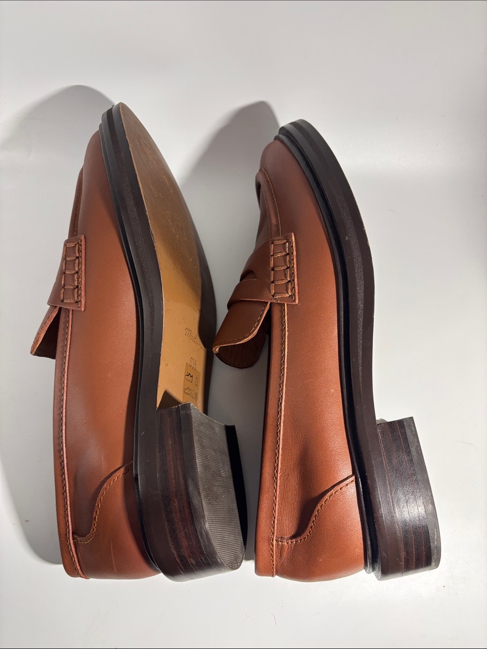 Madewell Vernon Brown Leather Penny Loafers Dried Maple - 6.5 - Picture 6 of 10